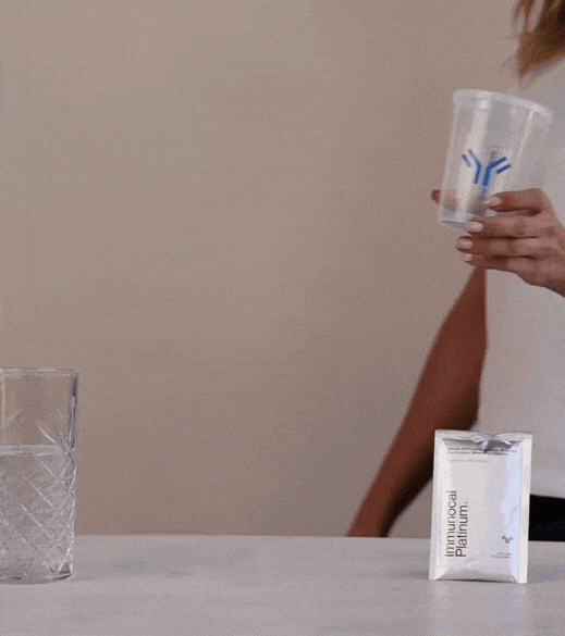 Immunocal Platinum Optimizer being mixed into water